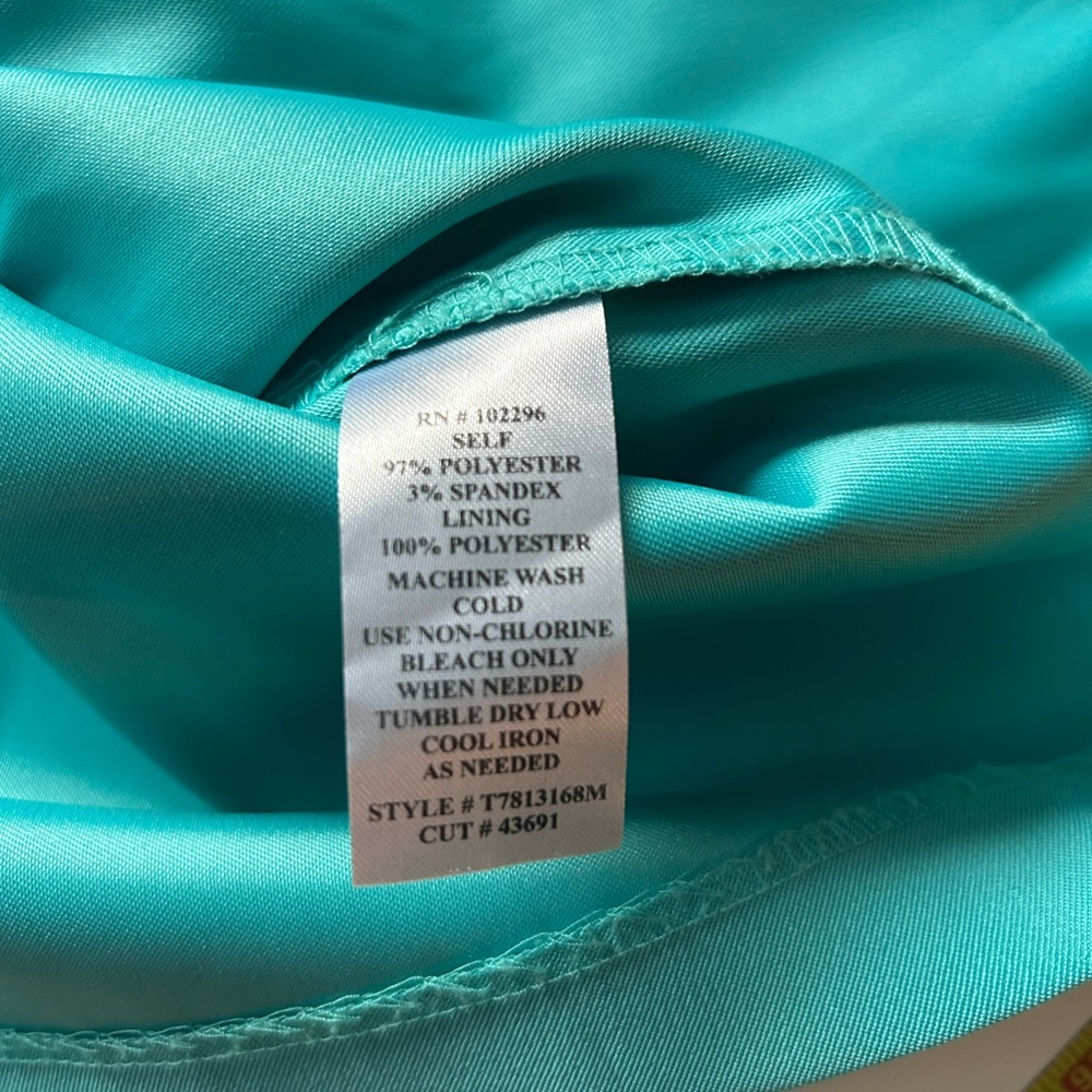 Turquoise Tiered Sheath Dress (Size 12) - Picture 10 of 13
